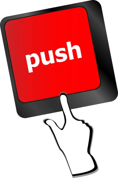 Tecla Push Teclado Computador Conceito Negócio — Fotografia de Stock