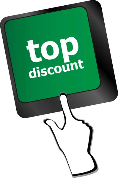 Top Discount Concept Sign Computer Key — Stock Photo, Image