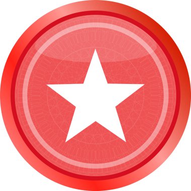 Web simgesindeki yıldız, beyaz arkaplanda izole edilmiş web düğmesi