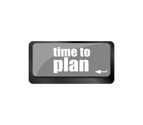 Toekomstige Tijd Concept Met Sleutel Computertoetsenbord Plannen — Stockfoto