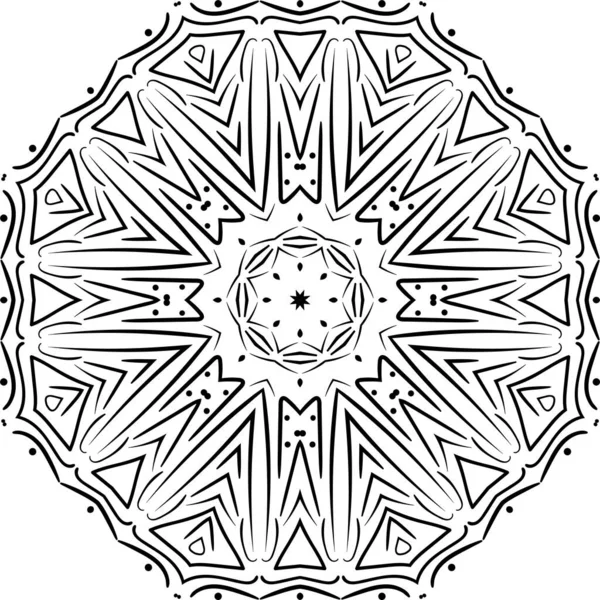 Mandala Ornamento Rotondo Modello Bianco Nero Elementi Decorativi Vintage Sfondo — Foto Stock
