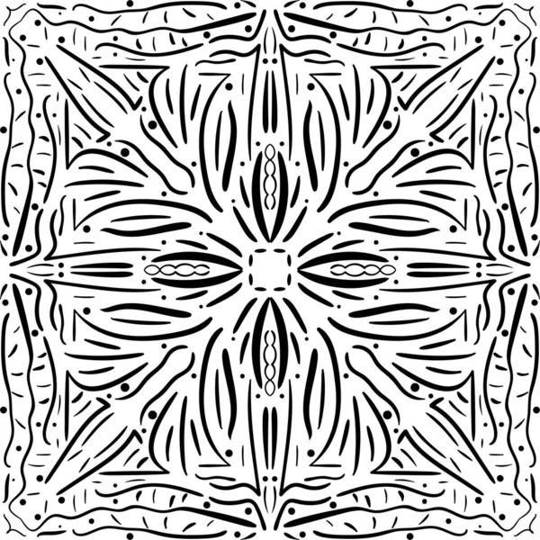 Mandala Schwarz Weiß Muster Vintage Dekorative Elemente Handgezeichneter Hintergrund Arabisch — Stockfoto