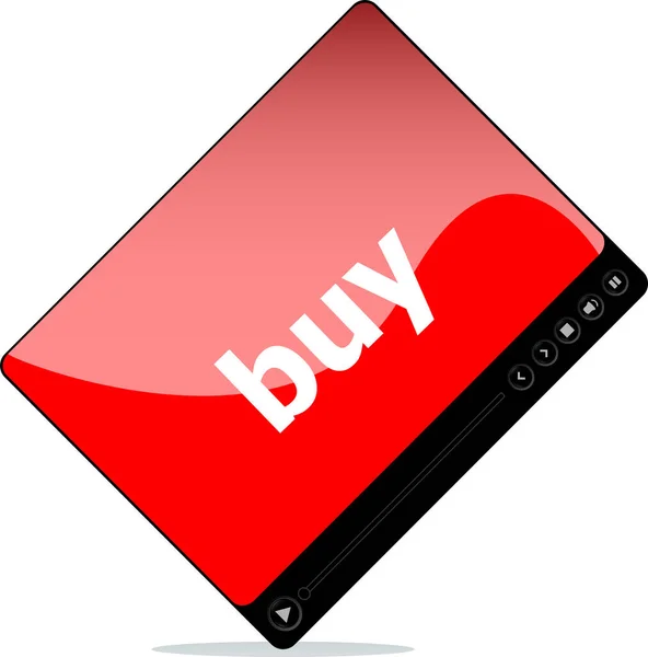 Videó Média Lejátszó Web Vásárolni Szó — Stock Fotó