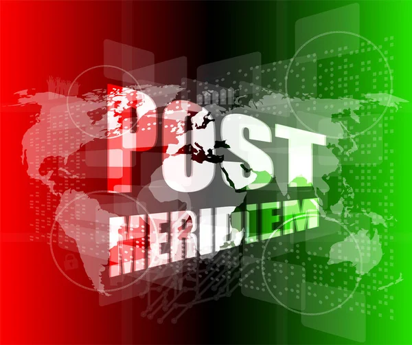 Post Meridiem Pantalla Táctil Digital Ilustración Vector Concepto Negocio —  Fotos de Stock