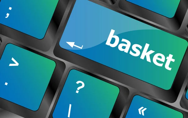 Basket Woord Toetsenbord Toets Notebook Computer — Stockfoto