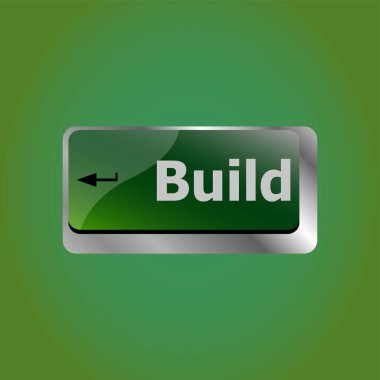 İnşa düğmeli bilgisayar klavyesi, iş konsepti