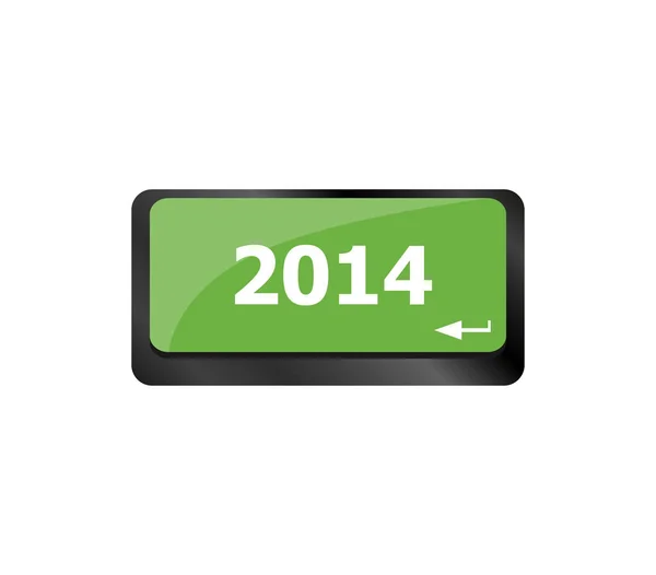 2014 Botão Tecla Teclado Ano Novo Close — Fotografia de Stock