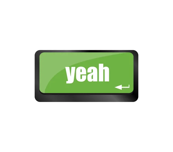 Yeah Word Computer Keyboard Key Laptop Icon — Stock Photo, Image