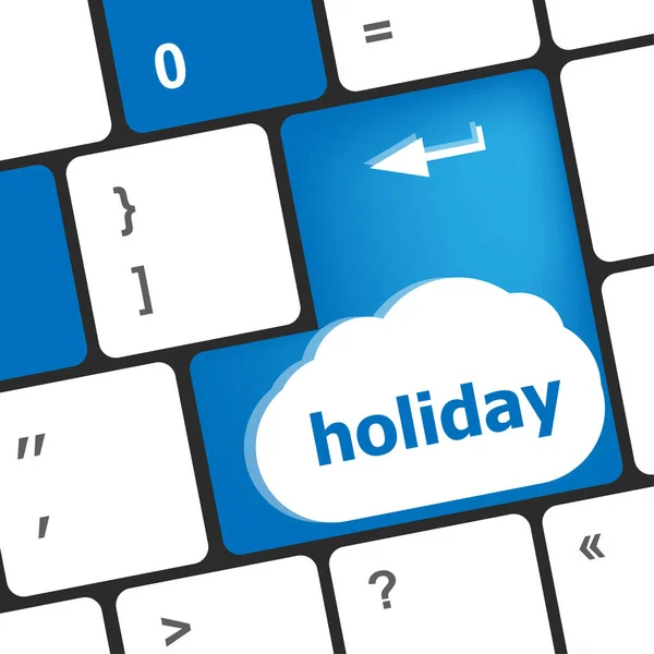 Computer Keyboard Holiday Key Social Concept — Stock Photo, Image