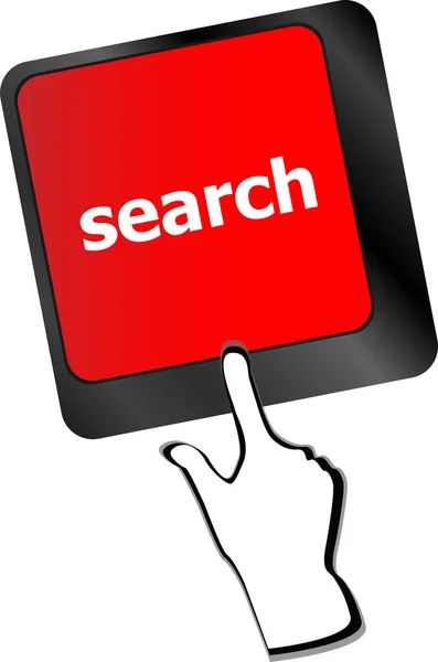 Klucz Wyszukiwarki Internetowej Pokazujący Koncepcję Polowania Informacje — Zdjęcie stockowe