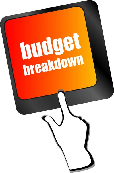 Presupuesto Palabras Desglose Teclado Ordenador — Foto de Stock