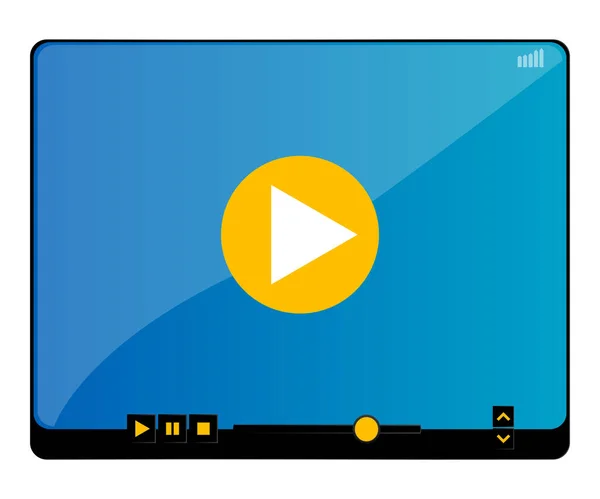 Interfejs Odtwarzacza Wideo Zagraj Ikonę Odtwarzacza Multimediów Internetowych Media Odtwarzacz — Zdjęcie stockowe