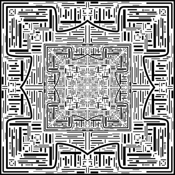 Mandala Ilustración Vectorial Inspirada Zentangle Blanco Negro Textura Diwali Abstracta — Vector de stock