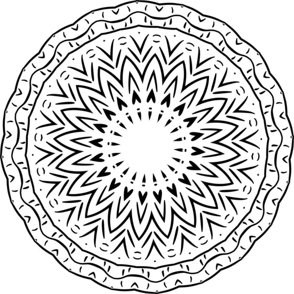 Patrón Mandala Blanco Negro Elementos Decorativos Vintage Fondo Dibujado Mano — Vector de stock