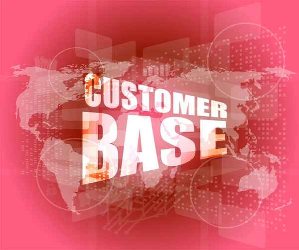 Customer Base Words Digital Screen World Map — Stock Photo, Image