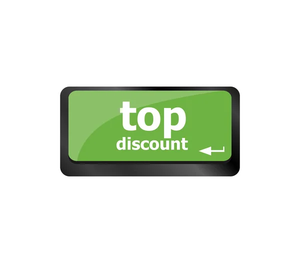 Top Discount Concept Signe Sur Clé Ordinateur — Photo