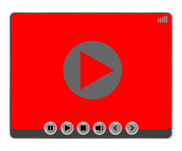 Media Video Speler Interface Speel Web Mediaspeler Pictogram Media Videospeler — Stockfoto