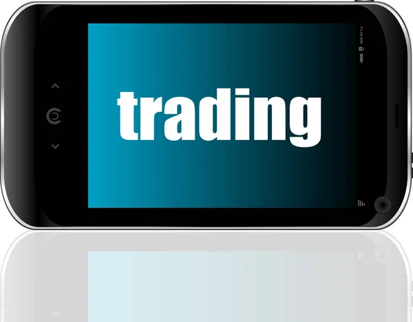 Troca Texto Conceito Negócio Smartphone Moderno Detalhado — Fotografia de Stock