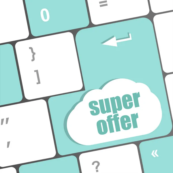 Super Offer Text Laptop Computer Keyboard — Stock Photo, Image