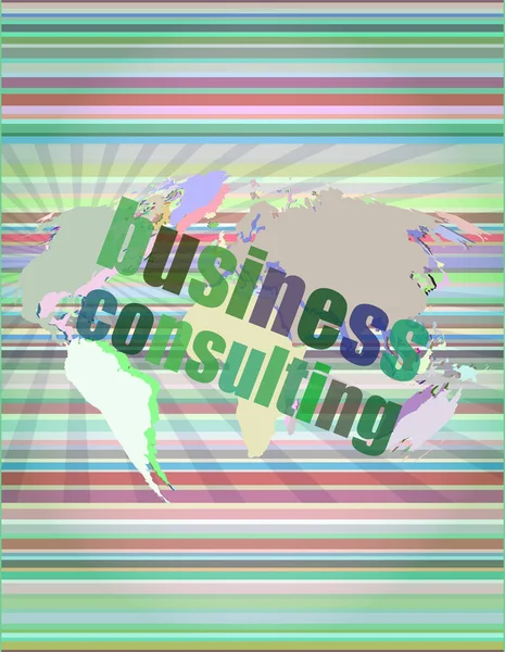 Words Business Consulting Digital Screen Business Concept — Stock Photo, Image