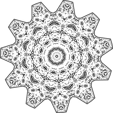 Süslü diwali deseni. Mehndi mandala, Hint Henna 'sı. Siyah ve beyaz dövme tasarımı ya da deseni. Vektör illüstrasyonu