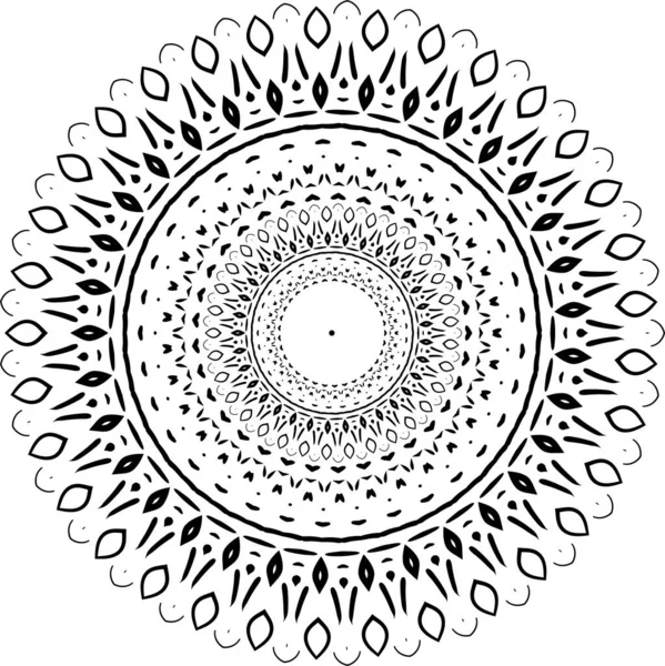 レトロな東洋のスタイル アラビア語 インドのアラビア語のパターン マンダラのテクスチャの背景 黒と白のゼンタングルデザインベクトルイラスト — ストックベクタ
