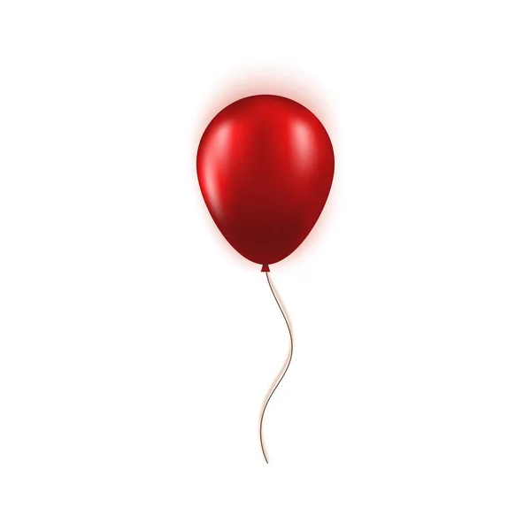 Gerçekçi kırmızı balon şeffaf arka plan üzerinde izole. Doğum Günü veya Black Friday Sale tebrik kartı konsepti için vektör öğesi — Stok Vektör