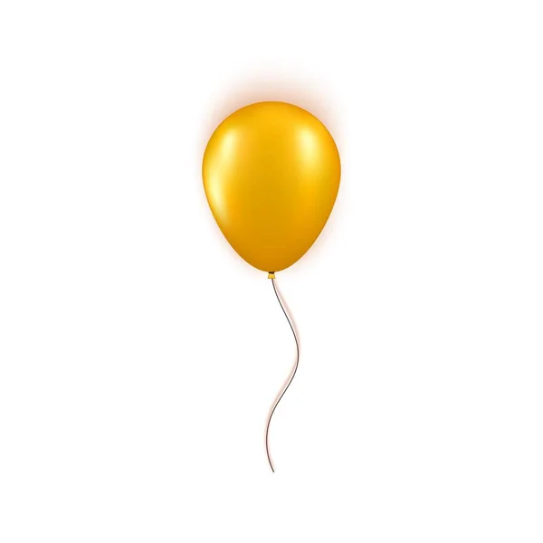 Şeffaf arka planda izole gerçekçi altın balon. Doğum günü veya siyah Cuma satışı tebrik kartı kavramı için vektör elemanı — Stok Vektör