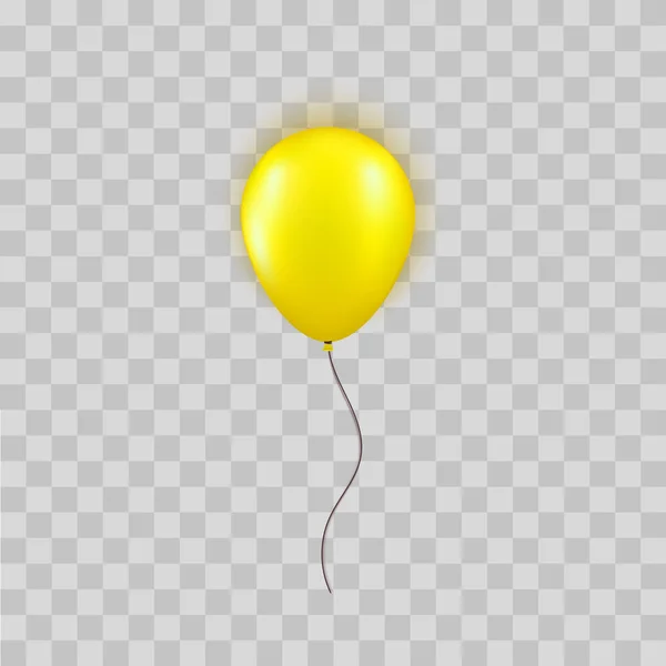 Реалістична жовта куля ізольована на прозорому фоні. Дизайнерський елемент для вечірки на день народження, урочисте відкриття або концепція вітальних листівок Big Sale. Векторні ілюстрації — стоковий вектор