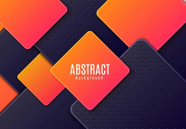 Abstrakt horisontell bakgrund med mörkgrå och gradient orange lager romb. Vektor minimalistiskt papper skära geometriska mönster. Design koncept för att fira kort, promo Flyer. — Stock vektor