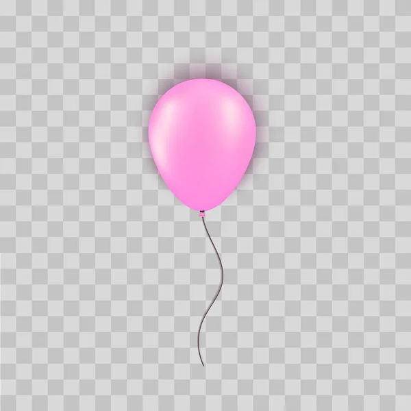 Realistische zilver roze ballon geïsoleerd op transparante achtergrond. Ontwerpelement voor verjaardagsfeestje, Grand opening of grote verkoop wenskaart concept. Vector illustratie. — Stockvector