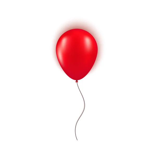 Gerçekçi kırmızı balon beyaz arka plan üzerinde izole. Doğum günü partisi, büyük açılış veya Black Friday Sale tebrik kartı konsepti için tasarım öğesi. Vektör çizimi — Stok Vektör