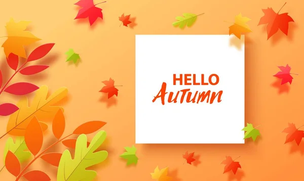 Осенний баннер в стиле покроя бумаги. Векторная иллюстрация — стоковый вектор
