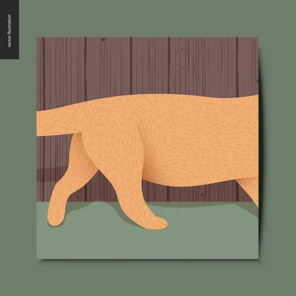 Cosas simples - gato corriendo — Vector de stock