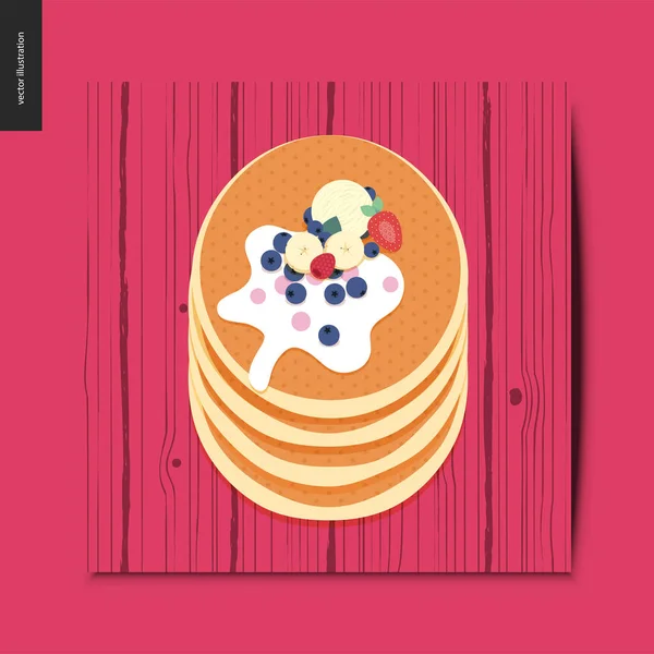 Simple things - pancakes — Stock Vector