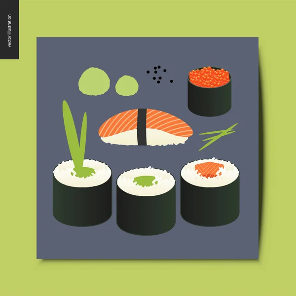 Cosas simples - sushi — Vector de stock