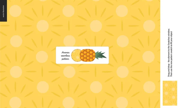 Modèles alimentaires, fruits, ananas — Image vectorielle