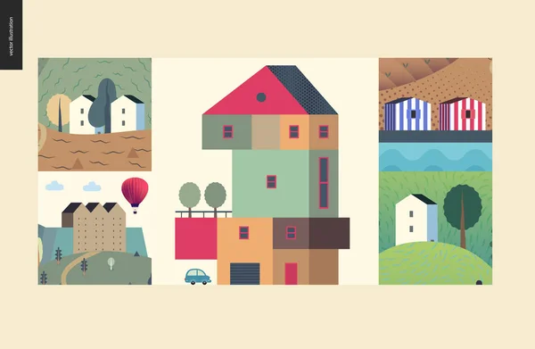 Choses simples - composition des maisons — Image vectorielle