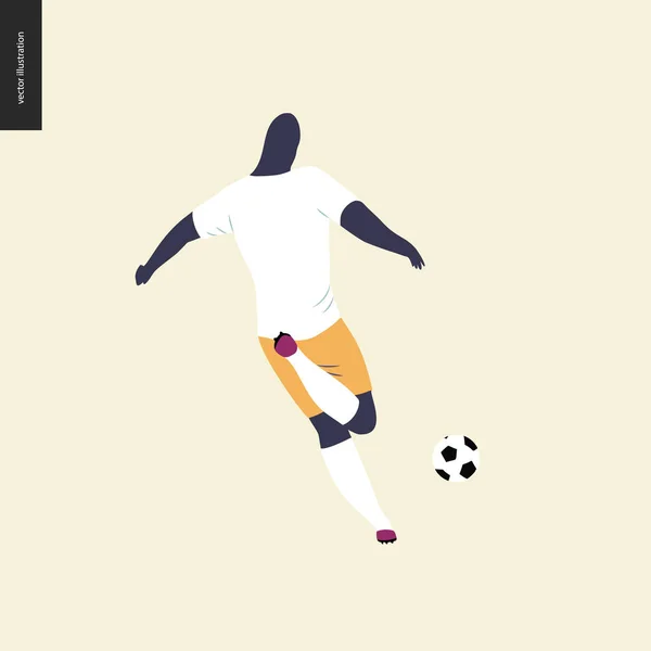 Ευρωπαϊκό Ποδόσφαιρο Ποδοσφαιριστής Επίπεδη Διανυσματικά Εικονογράφηση Ενός Νεαρού Άνδρα Που — Διανυσματικό Αρχείο