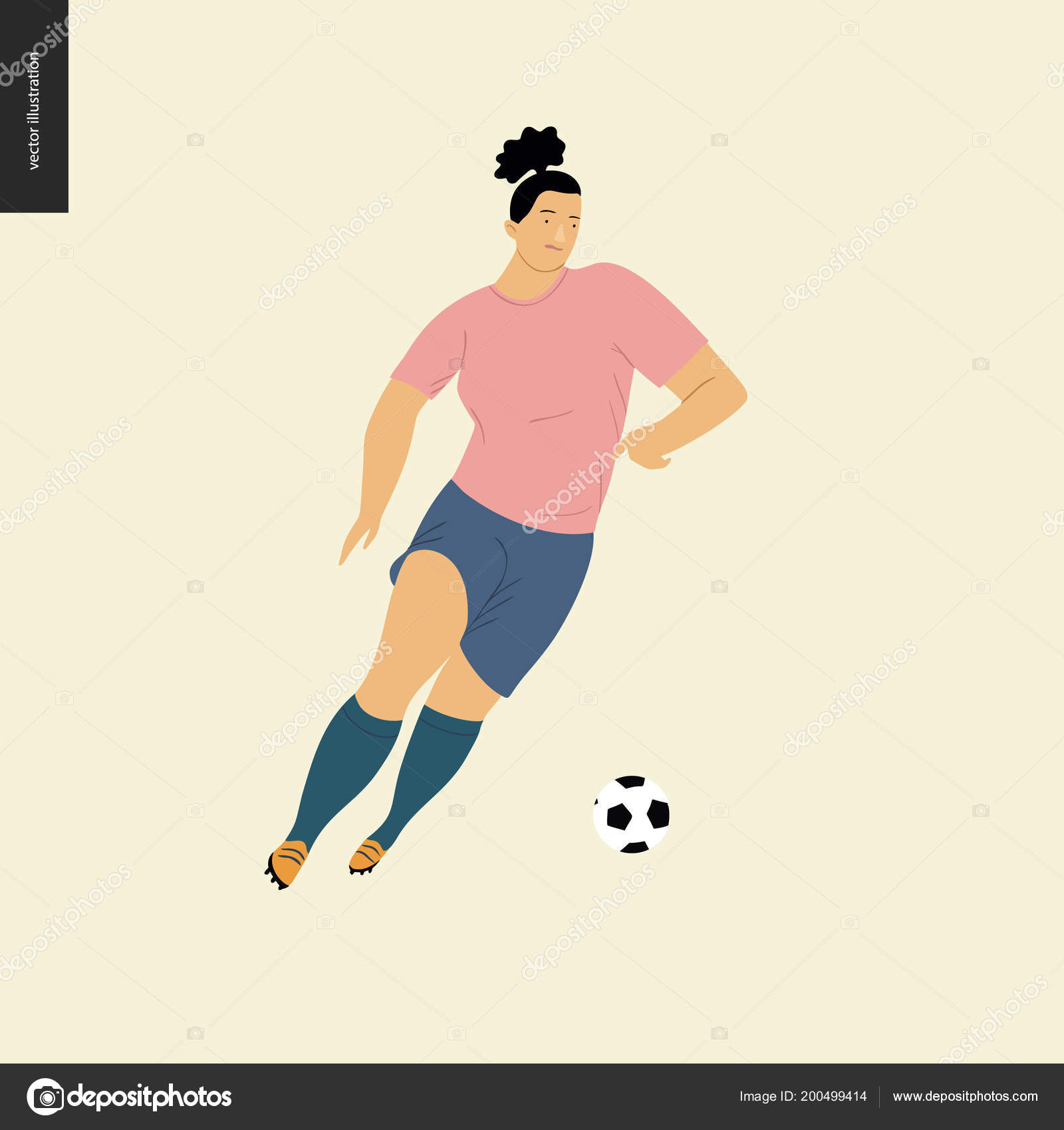 Futebol Feminino Vetor Jogador De Futebol Feminino Vetores De Stock