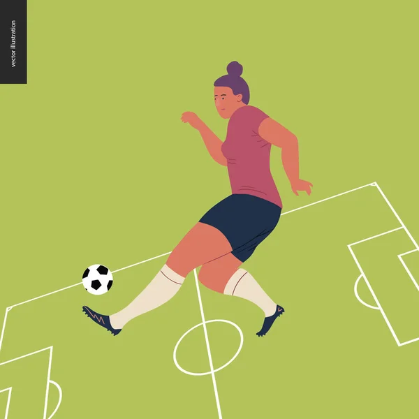 Europäischer Frauenfußball, Fußballerin — Stockvektor