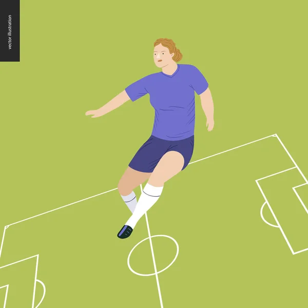Ευρωπαϊκό Ποδόσφαιρο γυναικών, παίκτης ποδοσφαίρου — Διανυσματικό Αρχείο