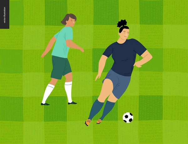 Ευρωπαϊκό Ποδόσφαιρο γυναικών, παίκτης ποδοσφαίρου — Διανυσματικό Αρχείο