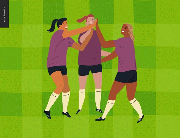 Womens Europees voetbal, voetballer — Stockvector