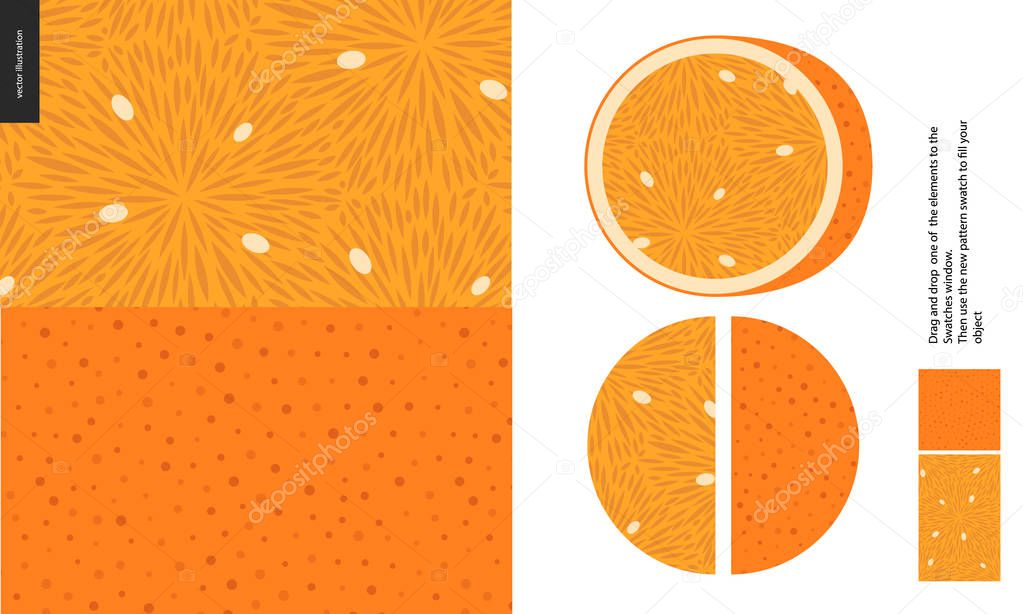 Food patterns, fruit, orange