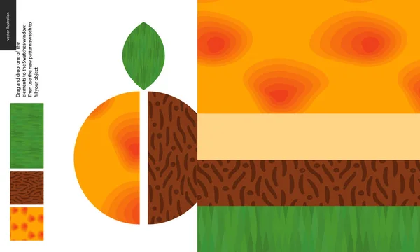 Харчові візерунки, фрукти, абрикос — стоковий вектор