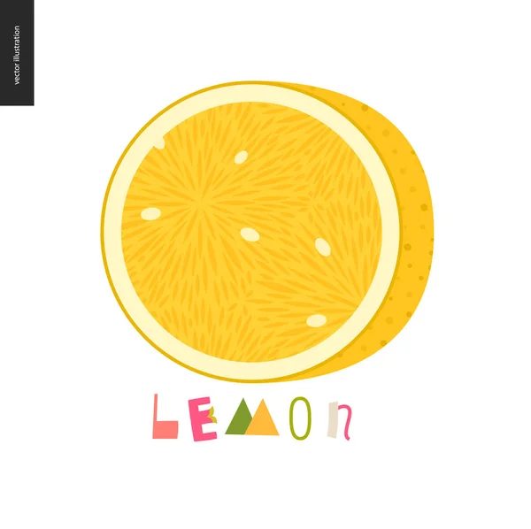 Motifs alimentaires, fruits, citron — Image vectorielle