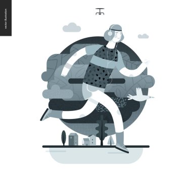 Koşucular - egzersiz adam