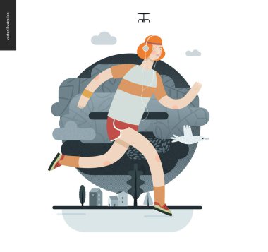 Koşucular - egzersiz adam