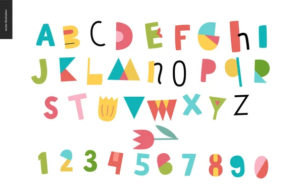 Děti ploché abecedy — Stockový vektor